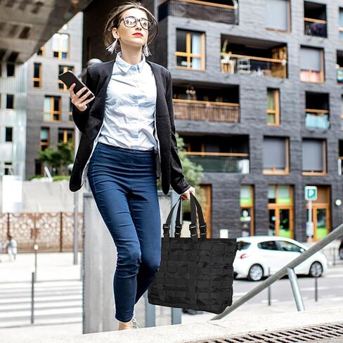 حقيبة توريبيو للنساء، حقيبة كبيرة للعمل مقاس 13 بوصة حقيبة كتف للكمبيوتر من النايلون حقيبة يد خفيفة الوزن للسفر والعمل المكتبي، أسود in Kuwait