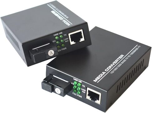 Gigabit Ethernet Fiber Media Converters, A Pair of 10/100/1000M RJ45 to 1000M Bi-Directional Single-Mode SC Fiber, up to 40Km(24.9mi) in Saudi Arabia