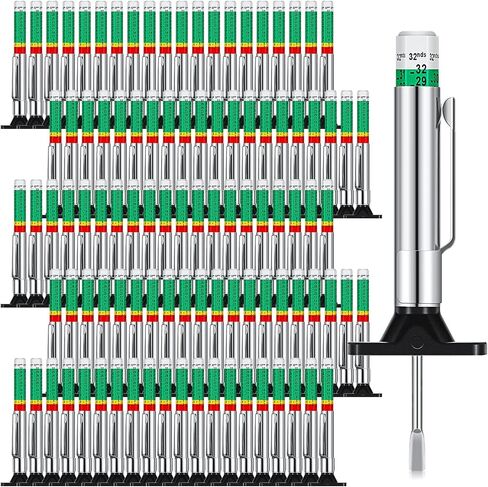 BBTO Tyre Tread Depth Gauge Color Coded Tire Depth Gauge Tool Tire Tread Depth Accurate Measurement Tools, Green (100 Pieces) in Saudi Arabia