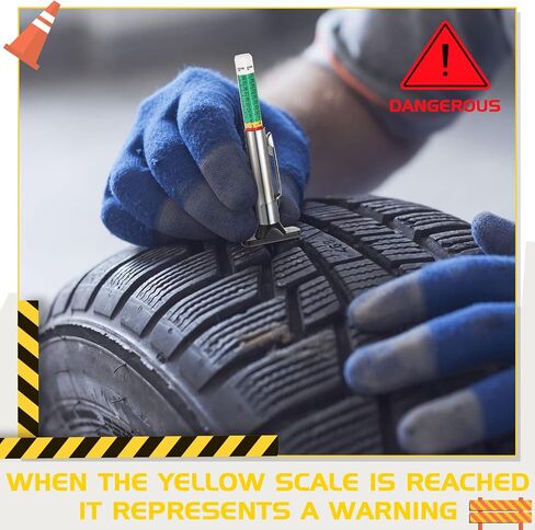 BBTO Tyre Tread Depth Gauge Color Coded Tire Depth Gauge Tool Tire Tread Depth Accurate Measurement Tools, Green (100 Pieces) in Saudi Arabia