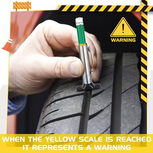 BBTO Tyre Tread Depth Gauge Color Coded Tire Depth Gauge Tool Tire Tread Depth Accurate Measurement Tools, Green (100 Pieces) in Saudi Arabia