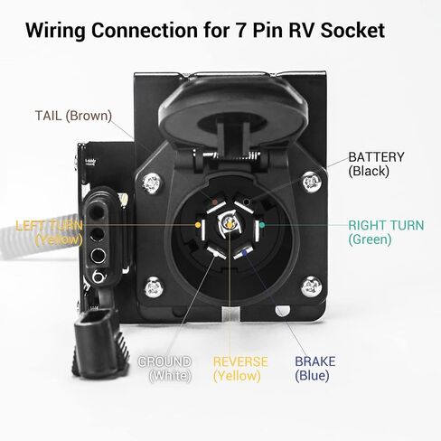 Trailer Adapter 4-Way Flat to 7-Way Round Blade Light Plug Wiring Connector with Mount Bracket in Saudi Arabia