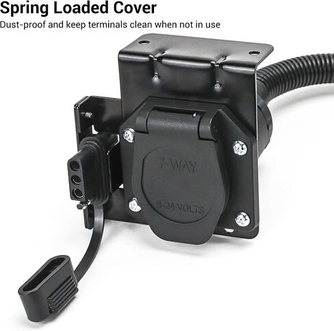 Trailer Adapter 4-Way Flat to 7-Way Round Blade Light Plug Wiring Connector with Mount Bracket in Saudi Arabia