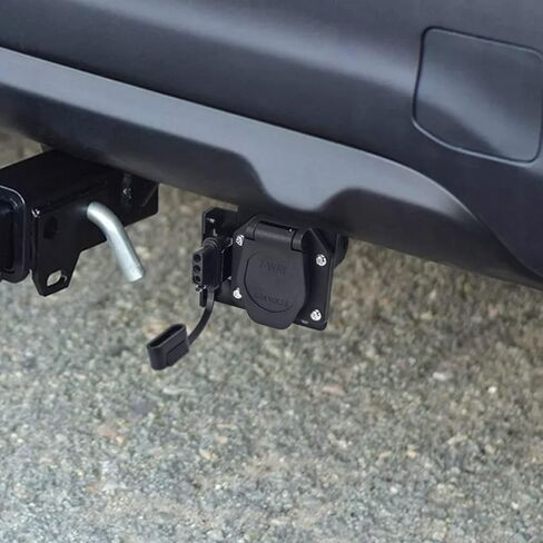 Trailer Adapter 4-Way Flat to 7-Way Round Blade Light Plug Wiring Connector with Mount Bracket in Saudi Arabia