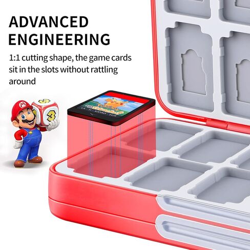 MOSAHOLL Switch Game Card Case Holder - Portable Game Organizer Traveler Gift Accessories with 48 Cartridge Slots and 24 Micro SD Card Storage, Magnetic Closure, Protective Hard Shell and Soft Lining in Kuwait