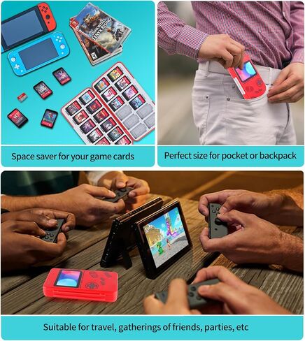MOSAHOLL Switch Game Card Case Holder - Portable Game Organizer Traveler Gift Accessories with 48 Cartridge Slots and 24 Micro SD Card Storage, Magnetic Closure, Protective Hard Shell and Soft Lining in Kuwait