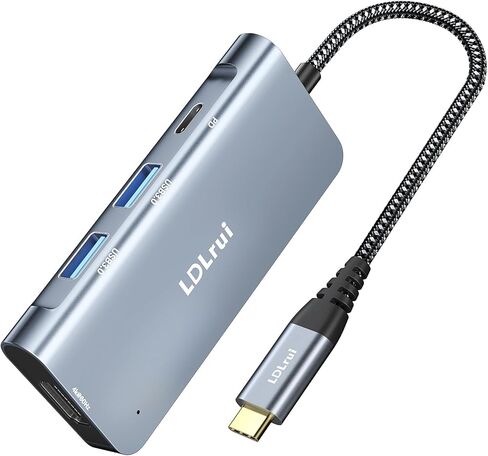 LDLrui 4K 60Hz USB C to HDMI Hub, 4-in-1 Multiport USB-C Adapter with 100W Power Delivery, 5Gbps USB3.2 Gen 1, for MacBook Pro/Air, iPad Pro 2022, Dell XPS 15, PixelBook, Samsung Galaxy S22 in Kuwait