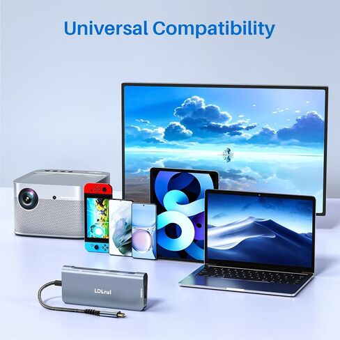 LDLrui 4K 60Hz USB C to HDMI Hub, 4-in-1 Multiport USB-C Adapter with 100W Power Delivery, 5Gbps USB3.2 Gen 1, for MacBook Pro/Air, iPad Pro 2022, Dell XPS 15, PixelBook, Samsung Galaxy S22 in Kuwait