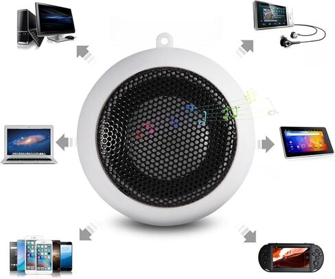 Computer Speakers,Desktop Speakers Low Power Laptop Speakers Powered White Computer Sound No External Power Supply Needed with Hang Hole Design,for 3.5mm Audio Jack Devices PC Laptop in Kuwait
