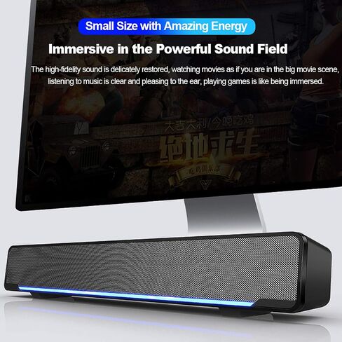 Docooler USB Wired Computer Speaker Bar Stereo Music Player Bass Surround Sound Box for PC, Laptop, TV, Smartphone, Tablet, MP3, MP4 and More in Saudi Arabia