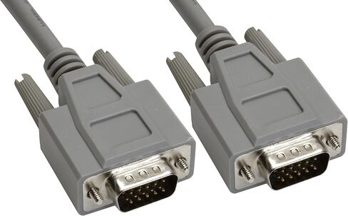 Amphenol CS-DSDHD15MM0-015 كابل 15-Pin HD15 Deluxe D-Sub، محمي، ذكر/أنثى، 15 بوصة، رمادي in Saudi Arabia