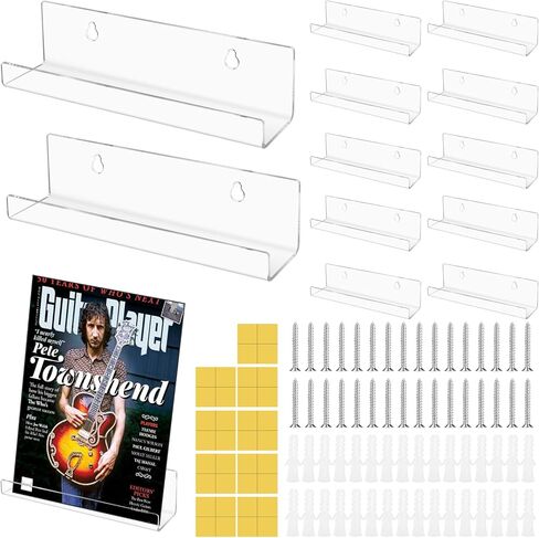 حامل سجل فينيل مقاس 7 بوصة، حامل سجل فينيل أكريليك 12 قطعة، حامل فينيل أكريليك شفاف، رف أكريليك شفاف لعرض الألبومات، ديكور مكتب المنزل in Kuwait