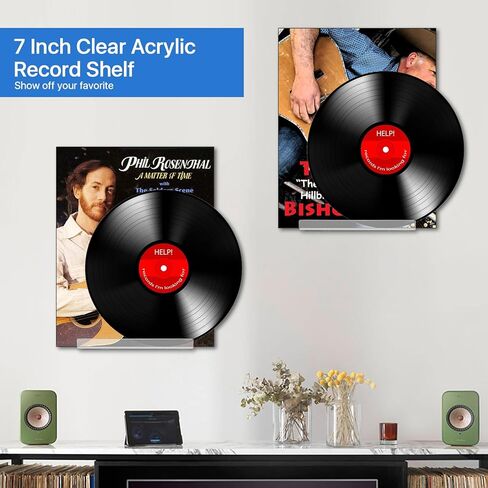 حامل سجل فينيل مقاس 7 بوصة، حامل سجل فينيل أكريليك 12 قطعة، حامل فينيل أكريليك شفاف، رف أكريليك شفاف لعرض الألبومات، ديكور مكتب المنزل in Kuwait