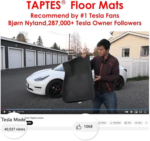 TAPTES سجادات أرضية Tesla Model Y 2024 2023 2022 2021، من أجل سجادات أرضية Tesla Model Y 2021-2024 لجميع الأحوال الجوية TPE أرضية صندوق السيارة وبطانة البضائع، ملحقات داخلية مقاومة للماء 5 مقاعد in Kuwait