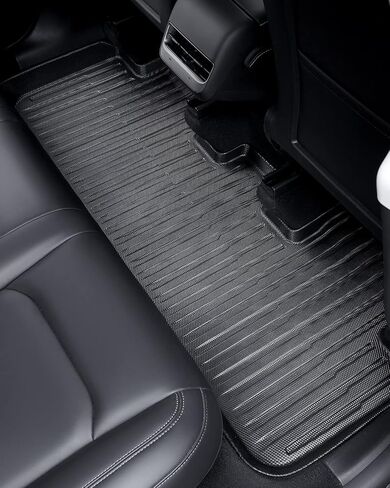 TAPTES سجادات أرضية Tesla Model Y 2024 2023 2022 2021، من أجل سجادات أرضية Tesla Model Y 2021-2024 لجميع الأحوال الجوية TPE أرضية صندوق السيارة وبطانة البضائع، ملحقات داخلية مقاومة للماء 5 مقاعد in Kuwait