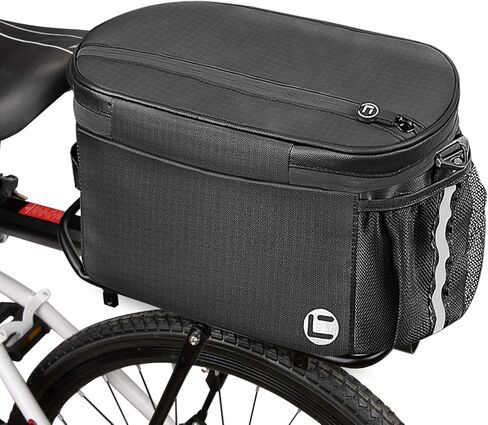 حقيبة حامل معزولة للدراجة من WOTOW، حقيبة تبريد صندوق الدراجة ذات سعة كبيرة 10 لتر مع حزام عاكس للجيب الجانبي بسحاب مزدوج، حقيبة مقاومة للماء للدراجة للسفر في الهواء الطلق in Kuwait