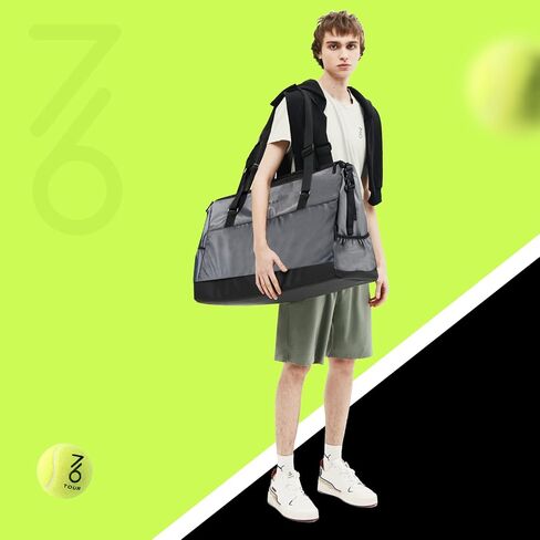 Tennis Racket Bag, Protective Duffel bag for 2 racquets & equipment (shoes, clothes, accessoiries,Padded & Lightweight Case, for Beginner or Profeesional, ergonomic design for Men, Women & Juniors in Saudi Arabia