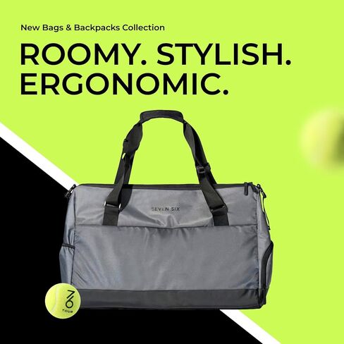 Tennis Racket Bag, Protective Duffel bag for 2 racquets & equipment (shoes, clothes, accessoiries,Padded & Lightweight Case, for Beginner or Profeesional, ergonomic design for Men, Women & Juniors in Saudi Arabia