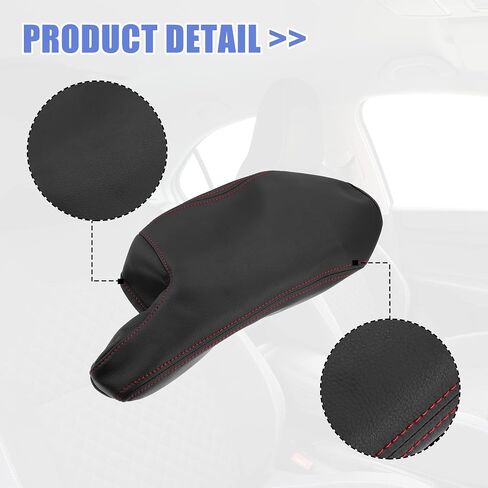 X AUTOHAUX Car Center Console Armrest Cover for Mazda 3 2014-2016 Faux Leather Interior Arm Rest Cover Elbow Cushion Pad Black Red Stitches in Saudi Arabia