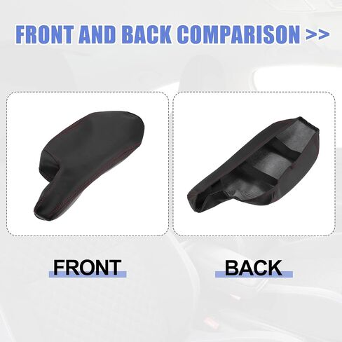 X AUTOHAUX Car Center Console Armrest Cover for Mazda 3 2014-2016 Faux Leather Interior Arm Rest Cover Elbow Cushion Pad Black Red Stitches in Saudi Arabia