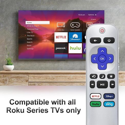 بديل لجهاز التحكم عن بعد Roku-TV المتوافق مع أجهزة تلفزيون TCL/Onn/Hisense/Philips/Westinghouse/Sharp Roku (ليس للعصا والصندوق) in Kuwait