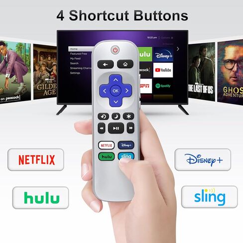 بديل لجهاز التحكم عن بعد Roku-TV المتوافق مع أجهزة تلفزيون TCL/Onn/Hisense/Philips/Westinghouse/Sharp Roku (ليس للعصا والصندوق) in Kuwait