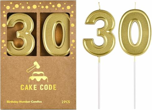 2.76 Inch Roma Gold 2 Number Birthday Candles, Gold Number Candles, Cake Number Candles, Party Celebration in Saudi Arabia