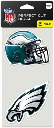 ملصق Wincraft NFL Philadelphia Eagles Perfect Cut (مجموعة من 2)، 4 بوصة × 4 بوصة، أسود in Saudi Arabia