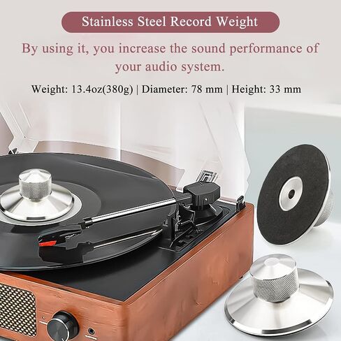 الوزن القياسي STB01 (390 جم / 13.7 أونصة)، مثبت قرص LP من الفولاذ المقاوم للصدأ، مشبك HiFi (فضي STB01) in Kuwait