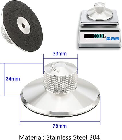 الوزن القياسي STB01 (390 جم / 13.7 أونصة)، مثبت قرص LP من الفولاذ المقاوم للصدأ، مشبك HiFi (فضي STB01) in Kuwait
