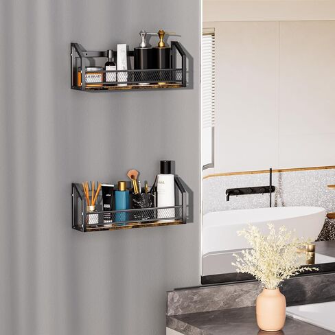 Vinyl Record Storage Wall Mount, Vintage Record Holder, Modern Ironwood Wall-Mounted Vinyl LP Record Storage Rack, Suitable for Records, Books, Art Collections-Two-Piece Set. in Kuwait