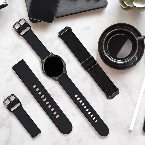 عبوتان من أحزمة ساعات النايلون والسيليكون القابلة للتمدد المتوافقة مع Garmin Venu 2S/Venu 3S/Vivoactive 4S/Vivomove 3S، أشرطة مطاطية بحلقة 18 مم لـ Garmin Forerunner 255S/Forerunner 265S للنساء والرجال in Kuwait