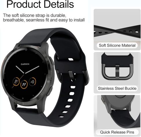 عبوتان من أحزمة ساعات النايلون والسيليكون القابلة للتمدد المتوافقة مع Garmin Venu 2S/Venu 3S/Vivoactive 4S/Vivomove 3S، أشرطة مطاطية بحلقة 18 مم لـ Garmin Forerunner 255S/Forerunner 265S للنساء والرجال in Kuwait