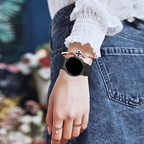 عبوتان من أحزمة ساعات النايلون والسيليكون القابلة للتمدد المتوافقة مع Garmin Venu 2S/Venu 3S/Vivoactive 4S/Vivomove 3S، أشرطة مطاطية بحلقة 18 مم لـ Garmin Forerunner 255S/Forerunner 265S للنساء والرجال in Kuwait