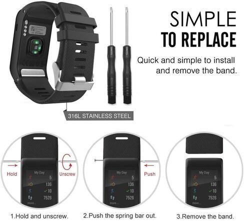 Band for Garmin Vivoactive HR Watch, Soft Silicone Wristband Replacement Band for Garmin Vivoactive HR Sports Watch in Saudi Arabia