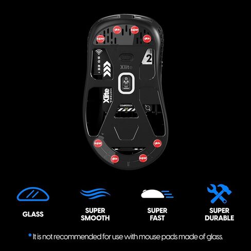 Pulsar Gaming Gears Superglide2 - New Controllable Speed Surface Smoothest Mouse Feet/Glides Made with Ultra Strong Glass Smooth and Durable Sole for Universal 6mm x 8 [RED] in Saudi Arabia