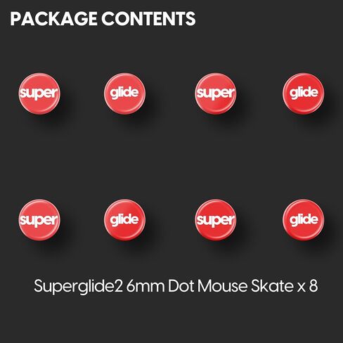 Pulsar Gaming Gears Superglide2 - New Controllable Speed Surface Smoothest Mouse Feet/Glides Made with Ultra Strong Glass Smooth and Durable Sole for Universal 6mm x 8 [RED] in Saudi Arabia