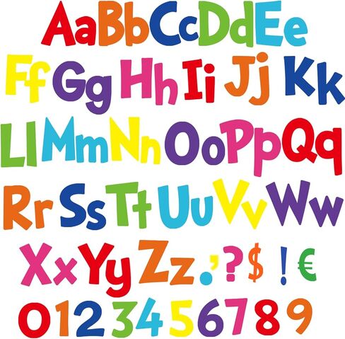 Tenare 268 Pcs 5 Inch Colorful Bulletin Board Letters Combo Set, Chalkboard Alphabet Letters Numbers, Cutouts Number Pack(Rainbow) in Saudi Arabia