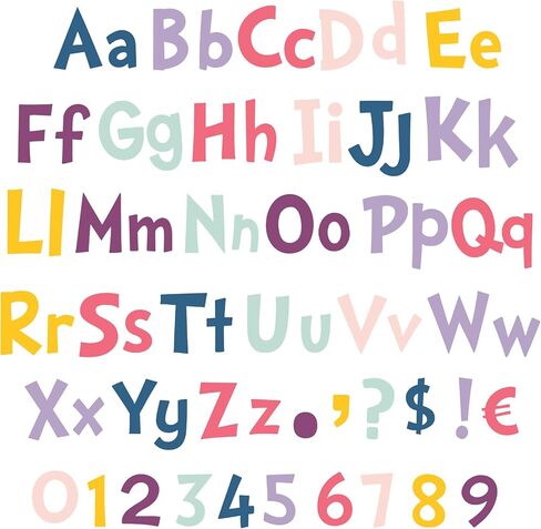Tenare 268 Pcs 5 Inch Colorful Bulletin Board Letters Combo Set, Chalkboard Alphabet Letters Numbers, Cutouts Number Pack(Rainbow) in Saudi Arabia