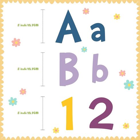 Tenare 268 Pcs 5 Inch Colorful Bulletin Board Letters Combo Set, Chalkboard Alphabet Letters Numbers, Cutouts Number Pack(Rainbow) in Saudi Arabia
