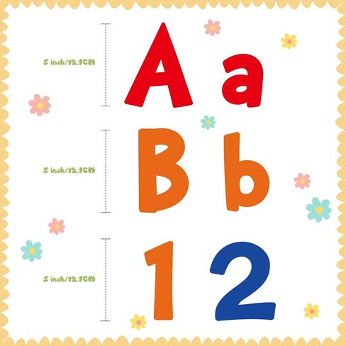 Tenare 268 Pcs 5 Inch Colorful Bulletin Board Letters Combo Set, Chalkboard Alphabet Letters Numbers, Cutouts Number Pack(Rainbow) in Saudi Arabia