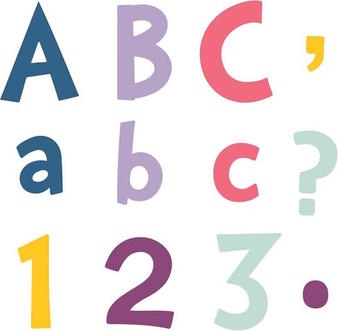 Tenare 268 Pcs 5 Inch Colorful Bulletin Board Letters Combo Set, Chalkboard Alphabet Letters Numbers, Cutouts Number Pack(Rainbow) in Saudi Arabia