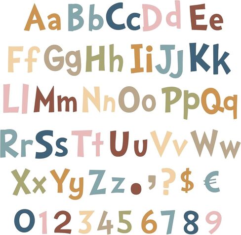 Tenare 268 Pcs 5 Inch Colorful Bulletin Board Letters Combo Set, Chalkboard Alphabet Letters Numbers, Cutouts Number Pack(Rainbow) in Saudi Arabia