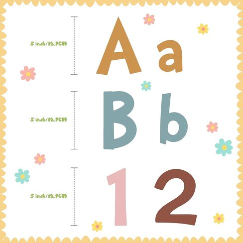 Tenare 268 Pcs 5 Inch Colorful Bulletin Board Letters Combo Set, Chalkboard Alphabet Letters Numbers, Cutouts Number Pack(Rainbow) in Saudi Arabia