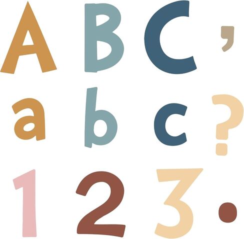 Tenare 268 Pcs 5 Inch Colorful Bulletin Board Letters Combo Set, Chalkboard Alphabet Letters Numbers, Cutouts Number Pack(Rainbow) in Saudi Arabia