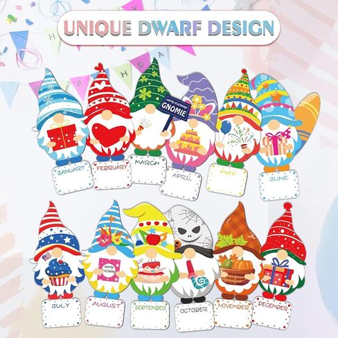 مجموعة 35 قطعة من ديكورات لوحة الإعلانات للفصل الدراسي - قطع جنوم عيد ميلاد سعيد مع حواف قوس قزح لتزيين لوحات الإعلانات للفصول المدرسية والمعلمين in Kuwait