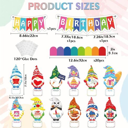 مجموعة 35 قطعة من ديكورات لوحة الإعلانات للفصل الدراسي - قطع جنوم عيد ميلاد سعيد مع حواف قوس قزح لتزيين لوحات الإعلانات للفصول المدرسية والمعلمين in Kuwait