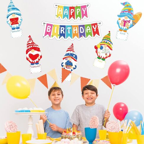 مجموعة 35 قطعة من ديكورات لوحة الإعلانات للفصل الدراسي - قطع جنوم عيد ميلاد سعيد مع حواف قوس قزح لتزيين لوحات الإعلانات للفصول المدرسية والمعلمين in Kuwait