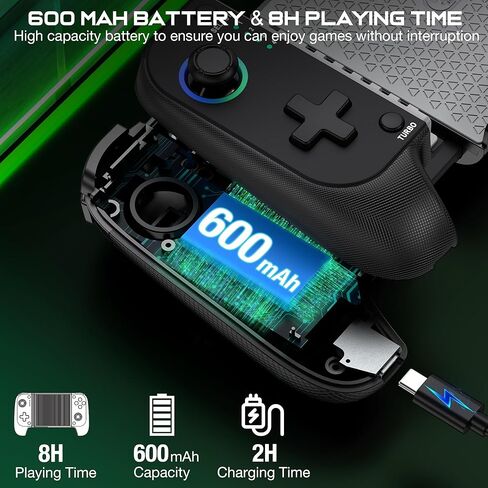 Wireless Phone Controller for iPhone/Android No Deadzone, Mobile Gaming Controller Support Xbox Game Pass, PlayStation, Steam Link, Call of Duty, Roblox, Minecraft, Cloud Gamepad for iOS with RGB in Kuwait