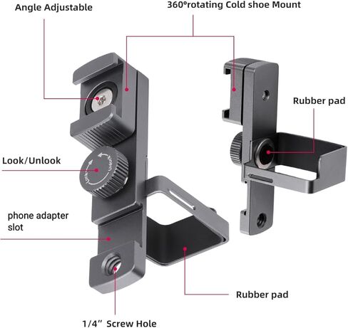 ملحقات تمديد فريدة لجيب DJI Osmo 1&2 مع حامل حذاء بارد قابل للدوران وفتحة لولبية 1/4 بوصة، تستخدم مع حامل ثلاثي القوائم وميكروفون وأجهزة فيديو أخرى in Kuwait